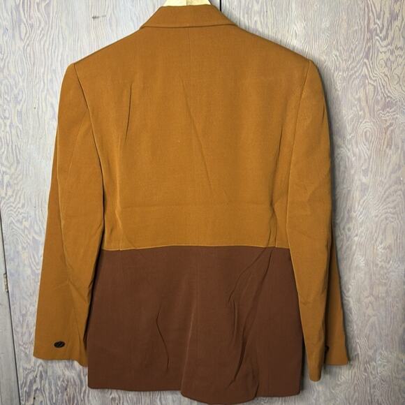 NWT Vintage Umberto Ginocchietti Two-Toned Brown Double Breasted Blazer L/EU 38 - Picture 2 of 7